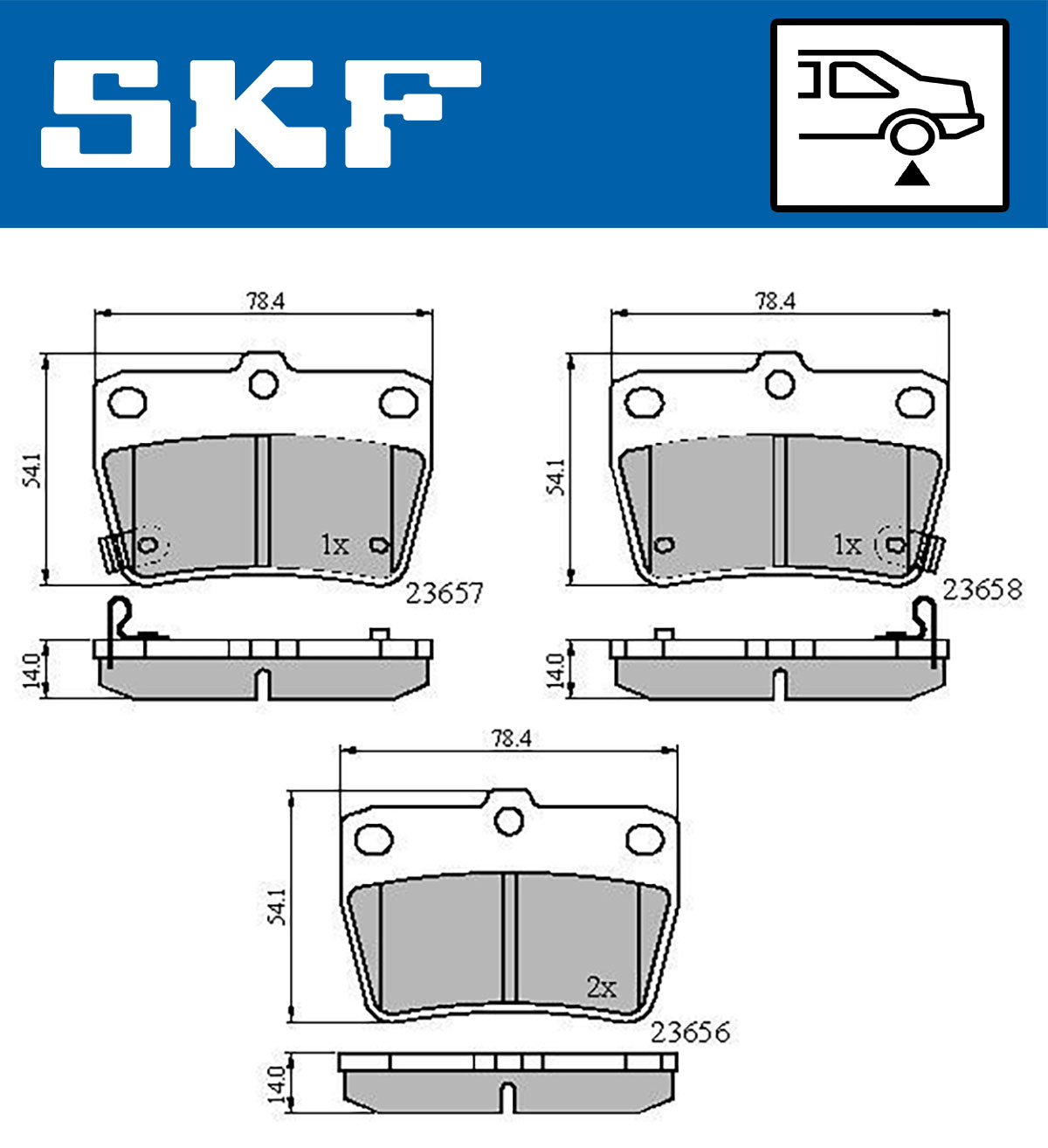 Set placute frana,frana disc VKBP 90288 A SKF